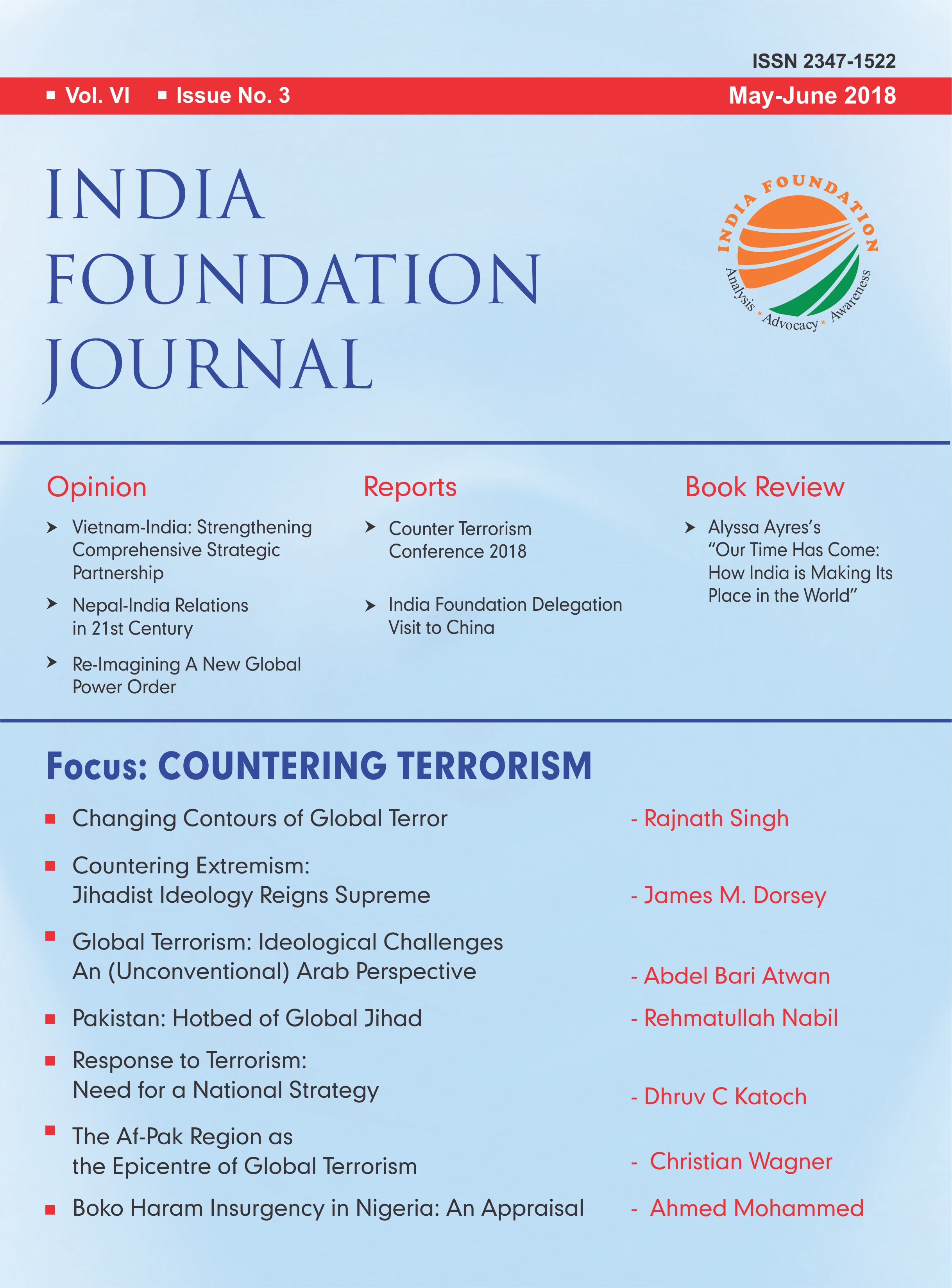 INDIA FOUNDATION JOURNAL VOL VI – ISSUE NO 3